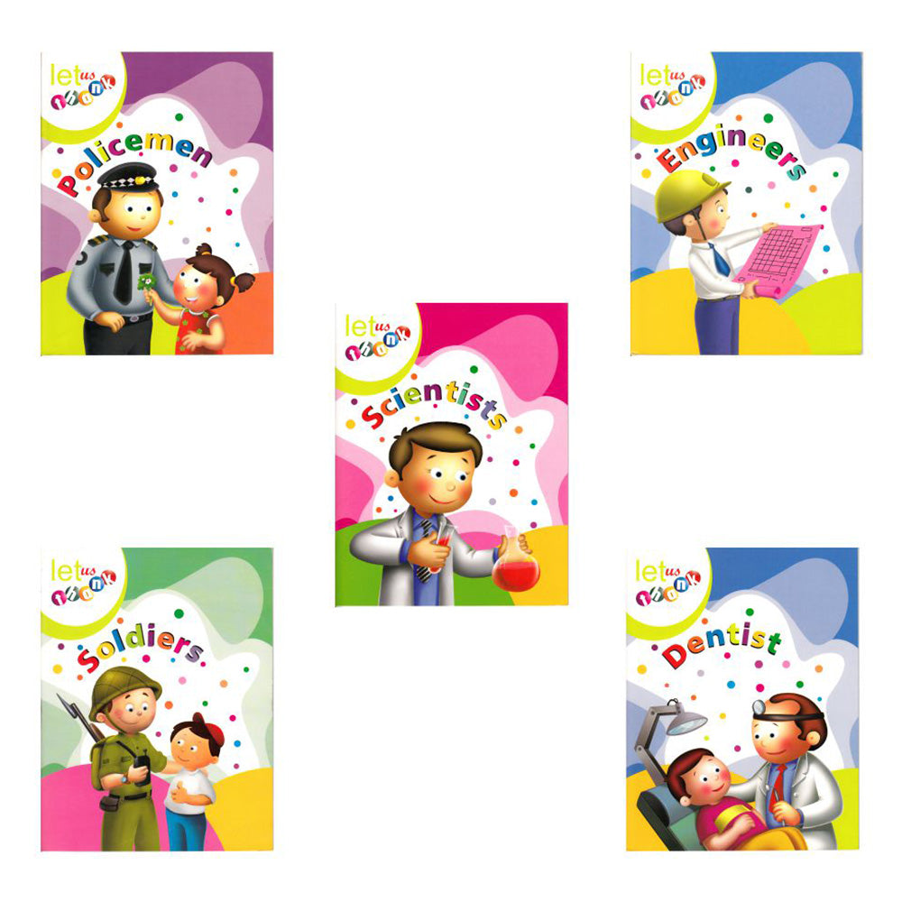 Jolly Kids Let Us Thank To Policemen-Scientist-Soldier-Engineer-Dentist Short Story Books Set of 5| Ages 3-7 Year