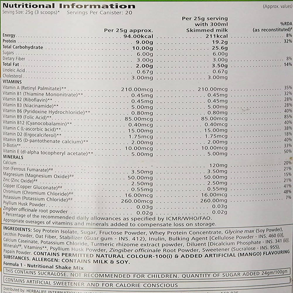 Herbalife Nutrition Formula 1 Nutritional Shake Mix Kulfi Flavour