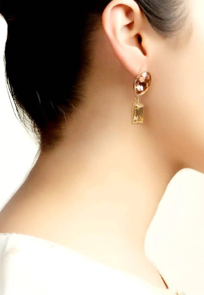 Bling Accessories Swarovski Golden Shadow Crystal Earrings