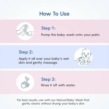 The Moms Co Natural Baby Wash with Coconut-based Cleansers & Chamomile Oil to Gently Clean, Calm & Soften the Skin