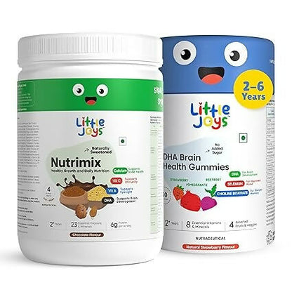 Little Joys Nutrimix Nutrition Powder Belgian Chocolate + Brain Gummies 2 - 6 years Combo