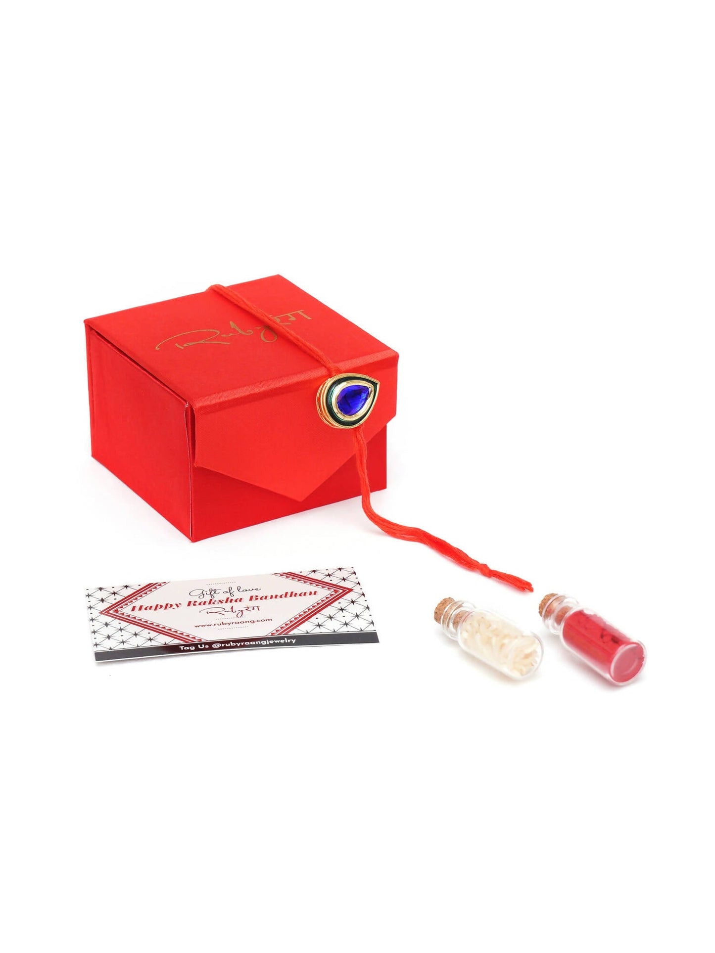Designer kundan Rakhi - Ruby Raang
