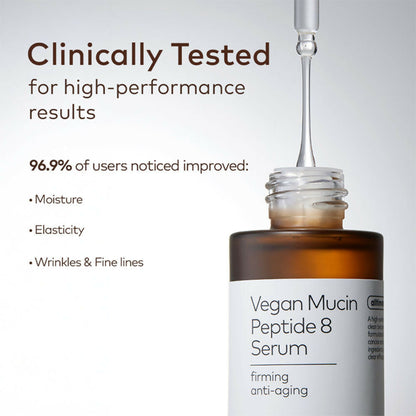 The Face Shop Alltimate Vegan Mucin Peptide 8 Serum - No Snails, Korean, Anti Aging, Hydrating
