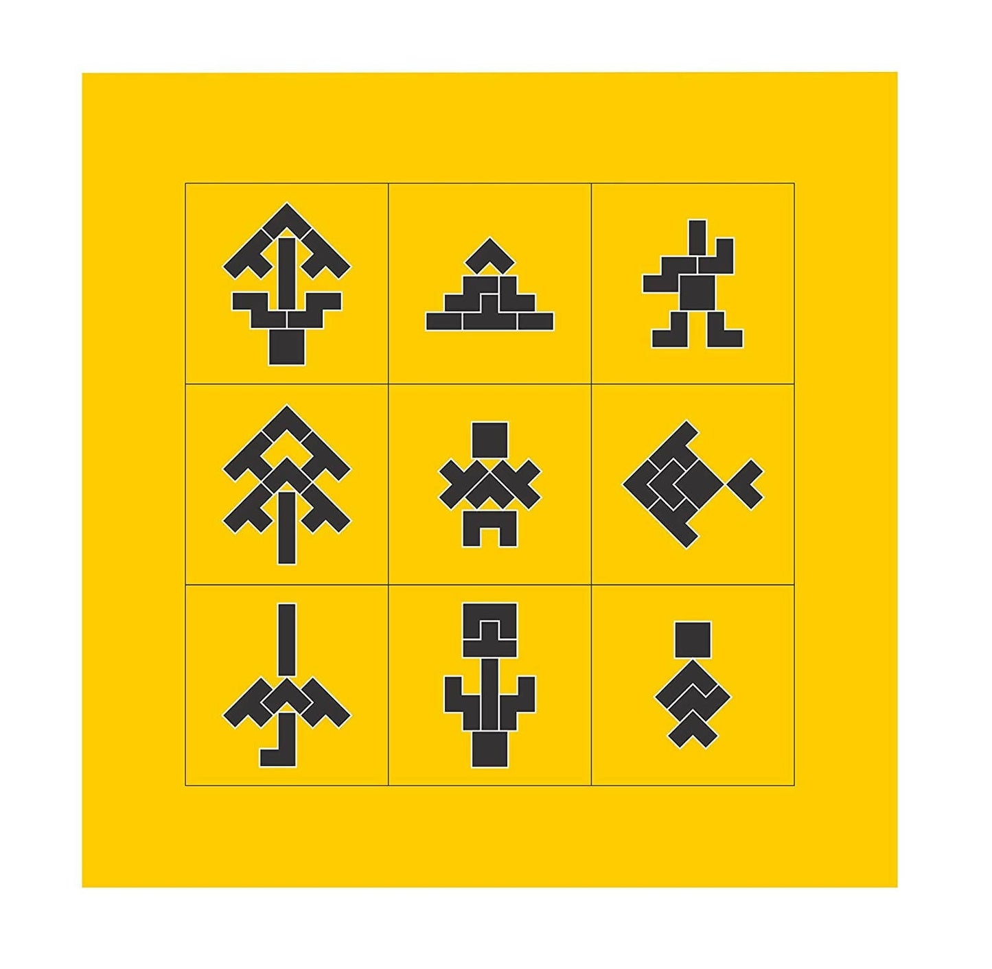 Kraftsman Wooden Tetris Block Jigsaw Puzzle Board | Made In India (Tetris, Tangram, T Puzzle)
