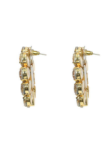 Mominos Fashion Joharkamal Gold-Polished Brass Finish Stone Choker For Women & Girls (Golden)