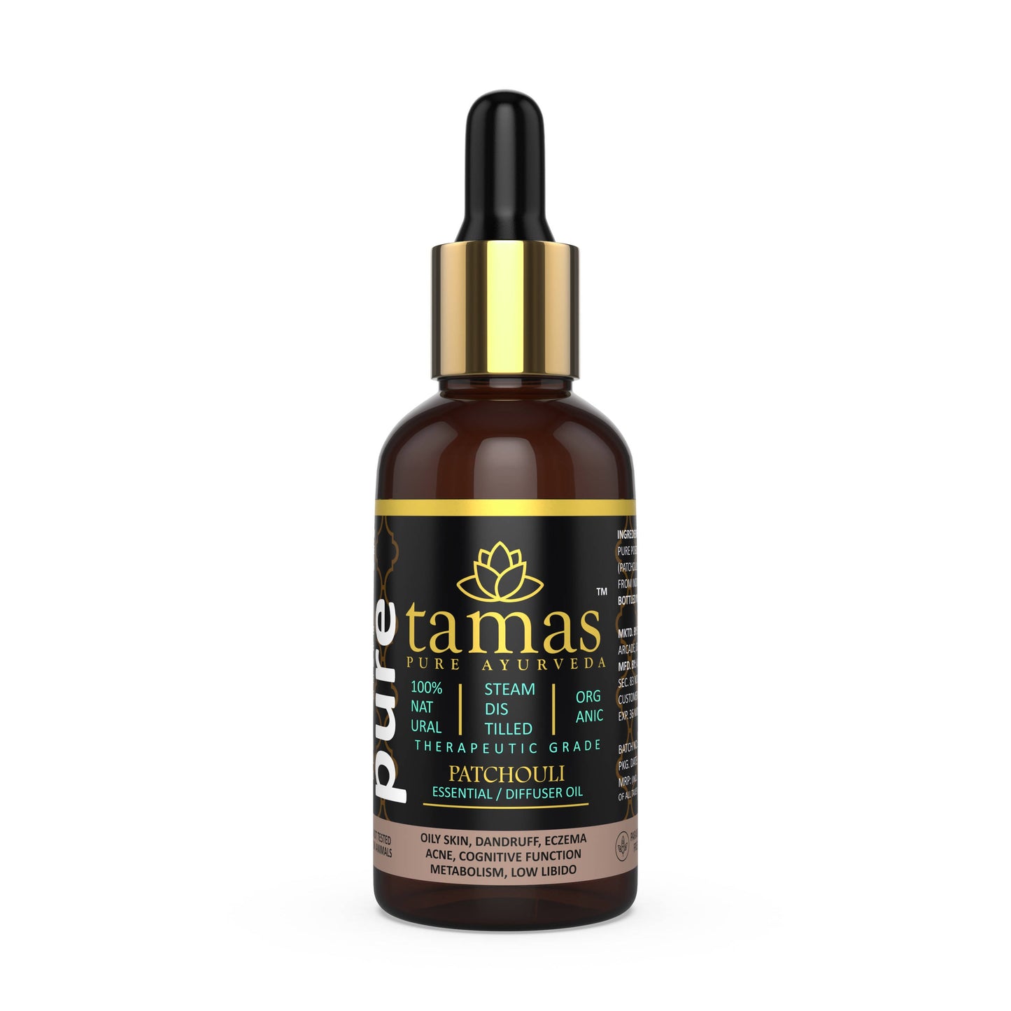 Tamas Pure Ayurveda 100% Organic Patchouli Essential Oil- USDA Certified Organic