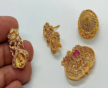 Designer Temple 4 in 1 Earrings