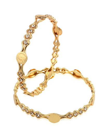 Gold-Polished Alloy Goddess Laxmi Bangle Set - The Pari