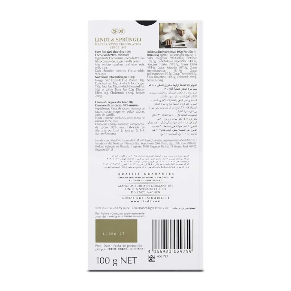 Lindt Excellence Dark 85% Cocoa Chocolate Bar and Lindt Excellence Dark 90% Cocoa Chocolate Bar