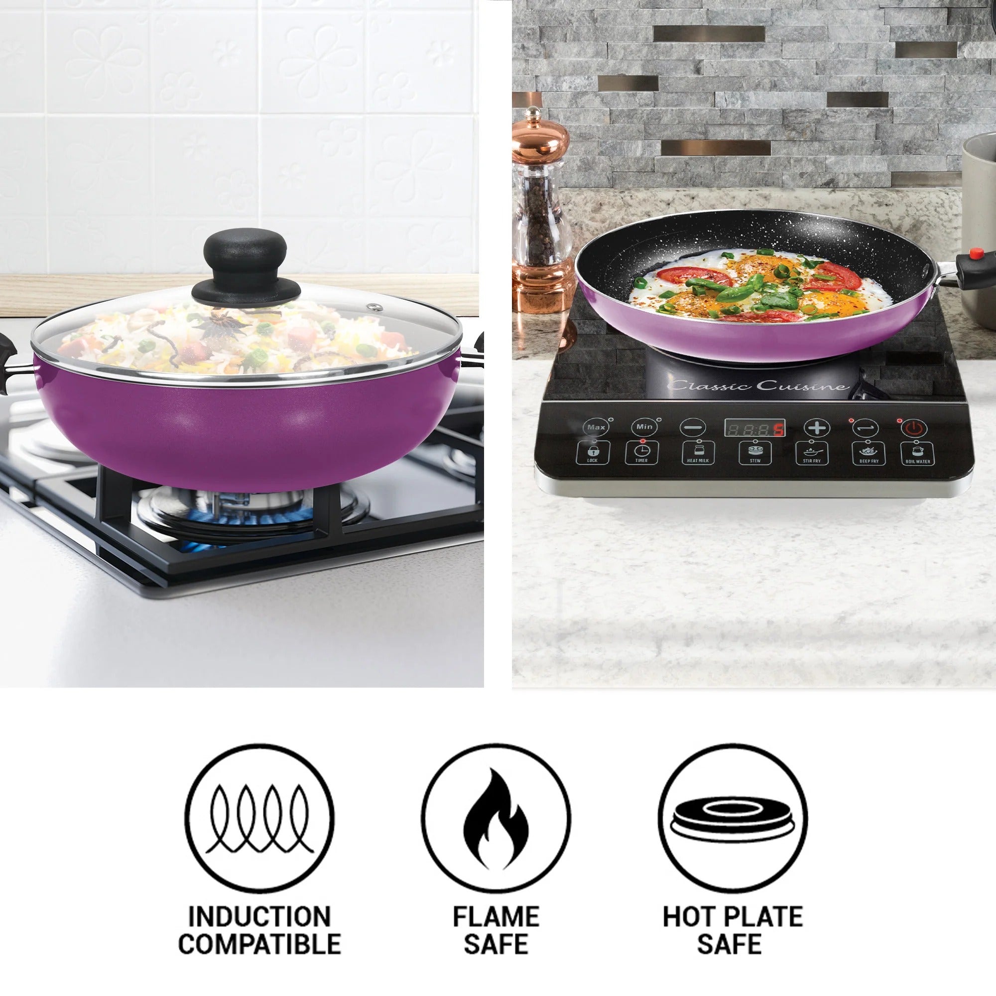 Milton Kitchen Jewel Plus Purple Cookware Set