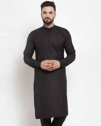 Jompers Men Black Solid Kurta Only