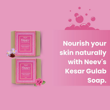 Neev Herbal Handmade Soap Kesar Gulab Soap For a Radiant and Smooth Skin