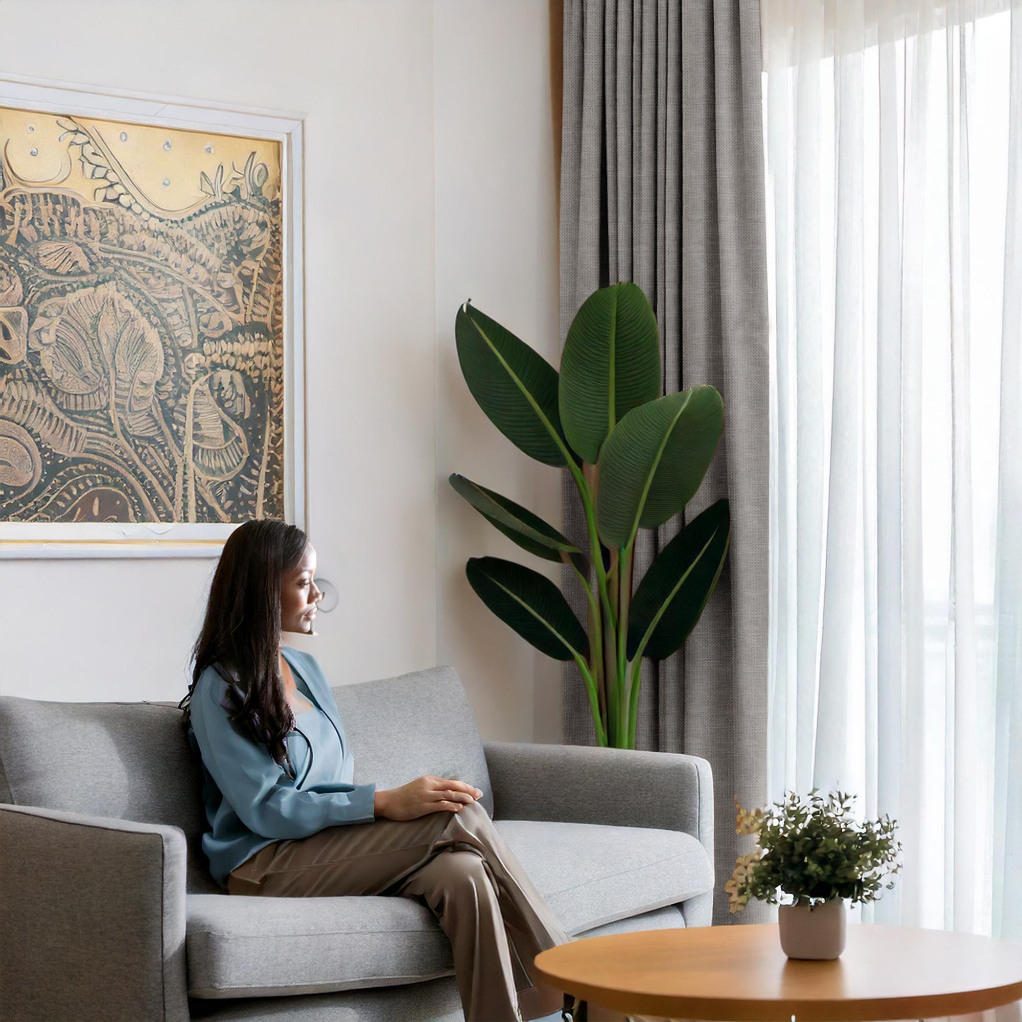 Linen Gray Curtain