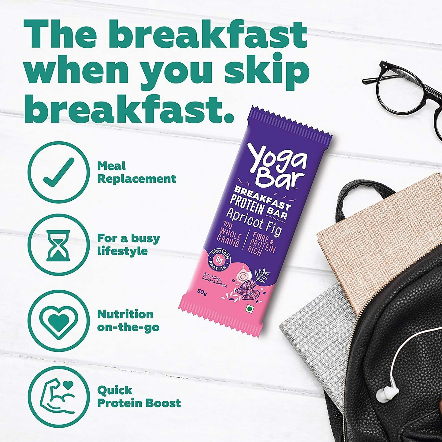 Yoga Bar Breakfast Protein Variety Box - Dark Chocolate Flavour Premium Super Oats Combo Pack