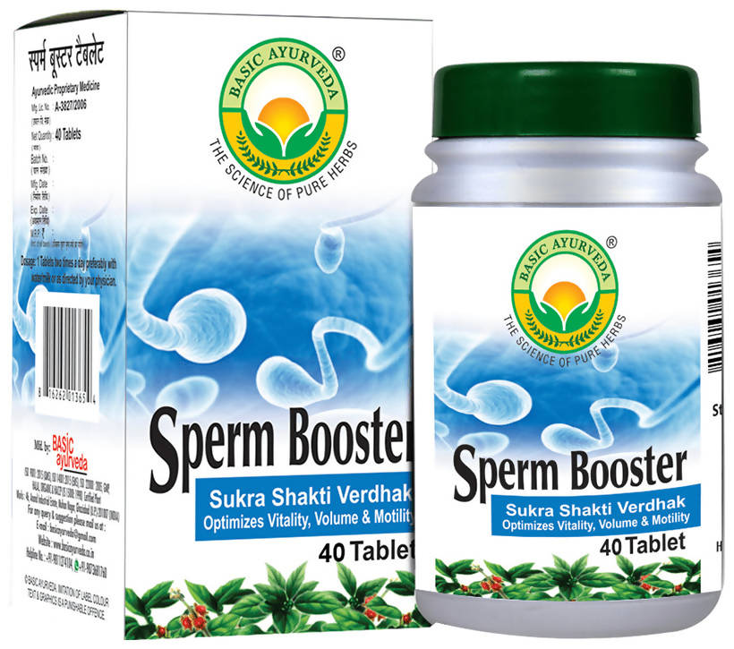 Basic ayurveda sperm booster tablets - 40 tabs