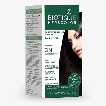 Biotique Herbcolor 3N Darkest Brown 50Gm + 110Ml