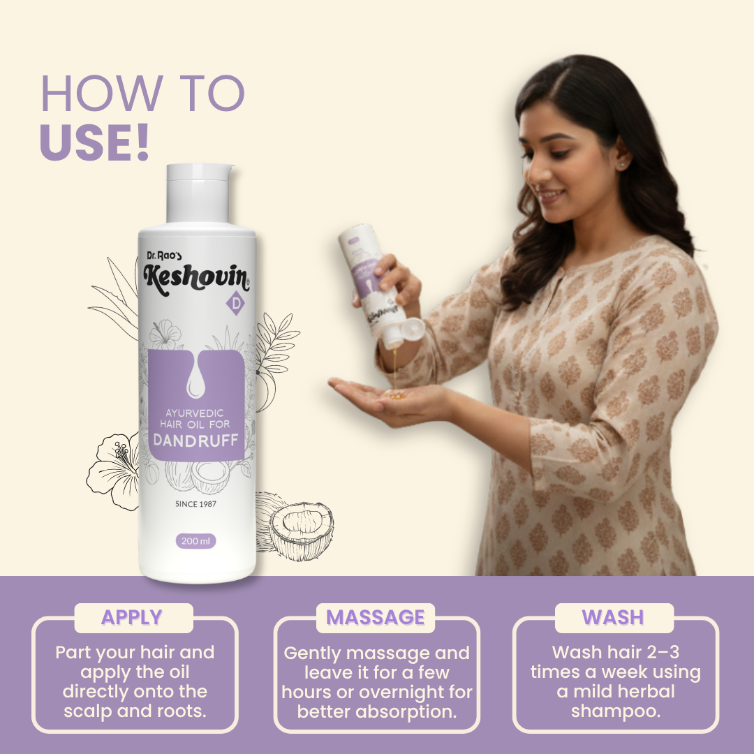 Dr. Rao's Keshovin Anti Dandruff Herbal Hair Oil