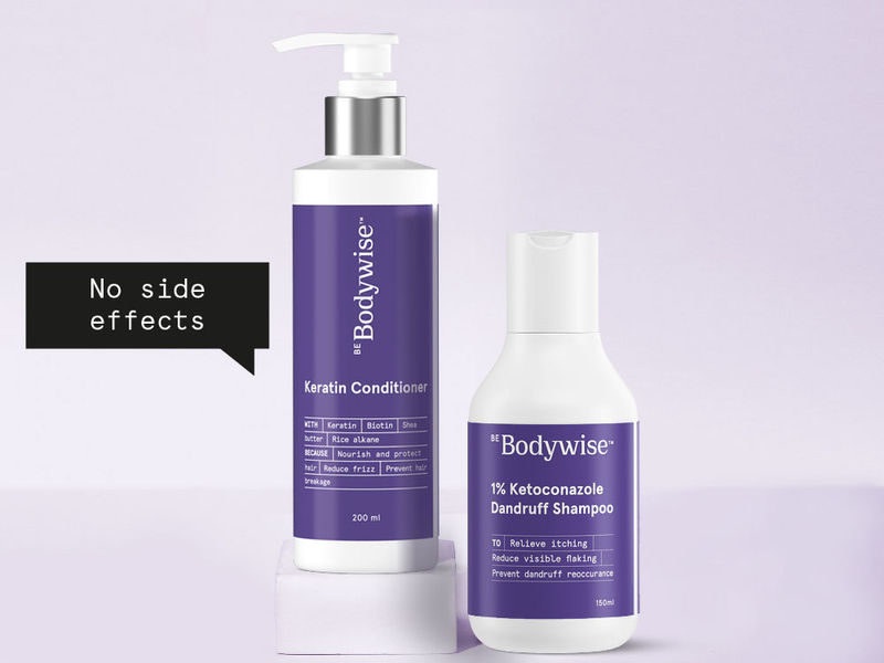 BeBodywise 1% Ketoconazole Dandruff Shampoo and Keratin Conditioner
