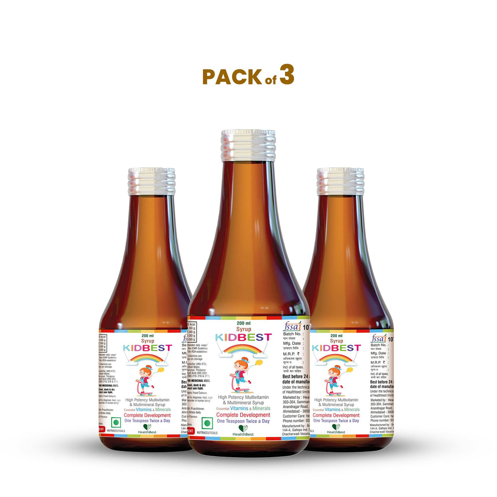 Health Best Kidbest Multivitamin Syrup Pack Of 3 - 200 ml