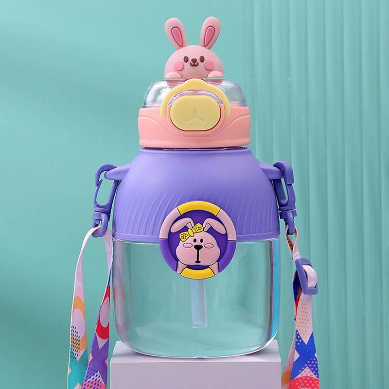 Purple Cartoon Kids Sipper Bottle