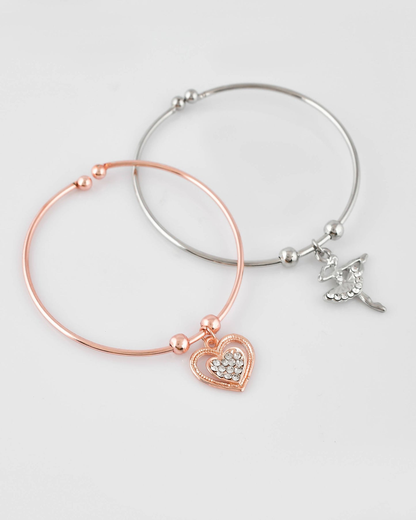 VOJ Stainless Steel Beads Gold-Polished Bracelet Set (Pack of 2)