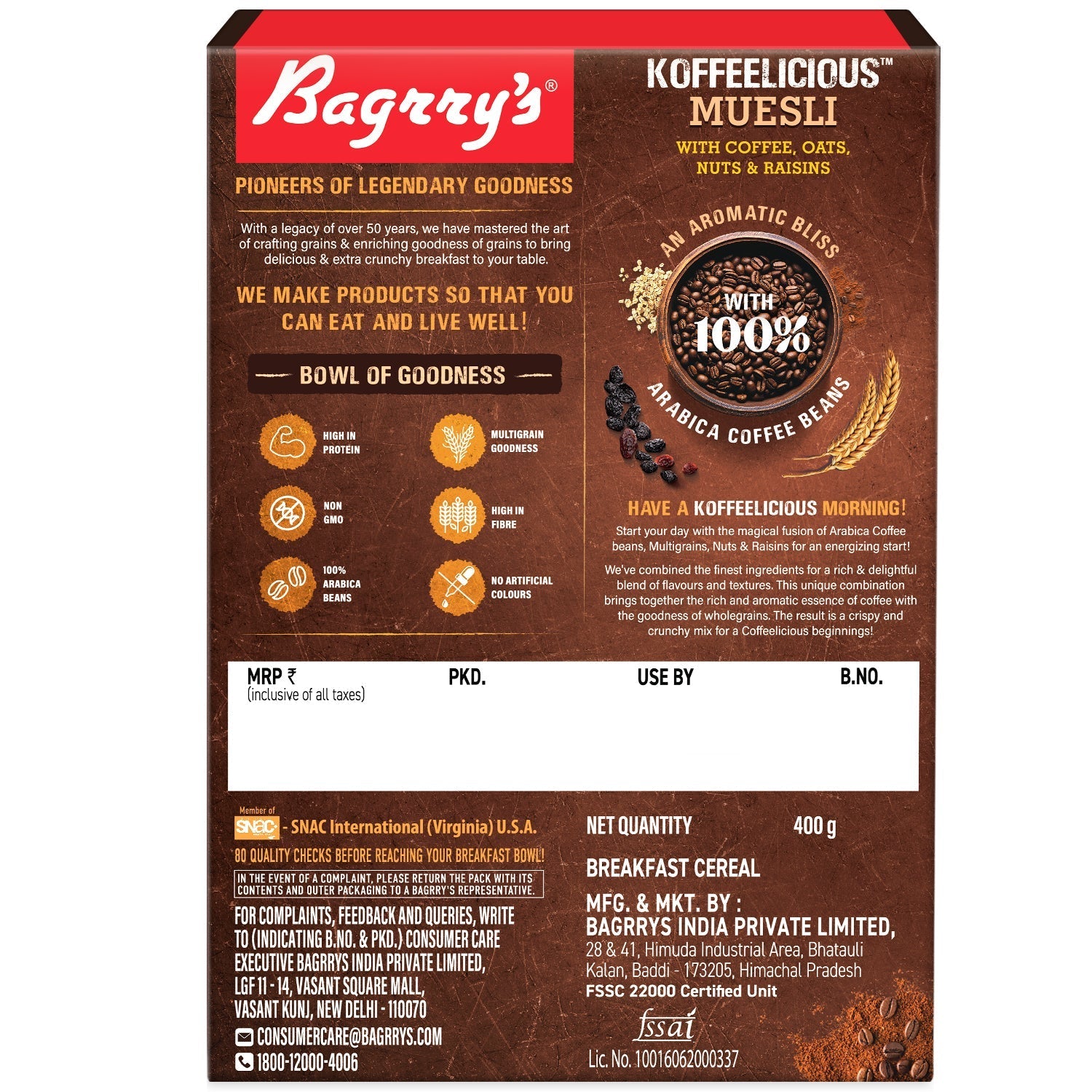 Bagrry’s Koffeelicious Muesli - 400 gms