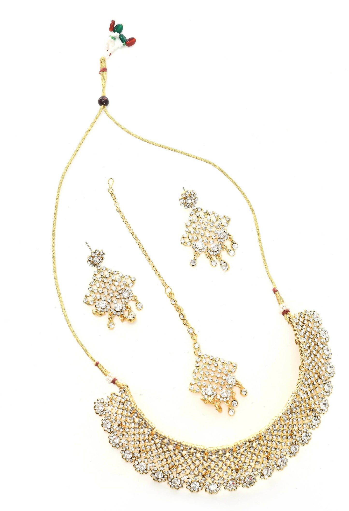 Mominos Fashion Johar Kamal Traditional Rajwadi Design Heavy Golden Colour Necklace Set