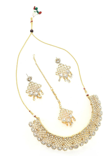 Mominos Fashion Johar Kamal Traditional Rajwadi Design Heavy Golden Colour Necklace Set