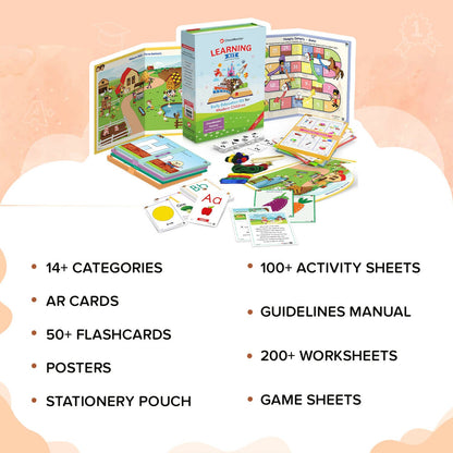 ClassMonitor All in One Nursery Learning Educational Kit with Free Mobile App includes 14+ Preschool Activities for kids of Age 2.5 - 3.5 Years