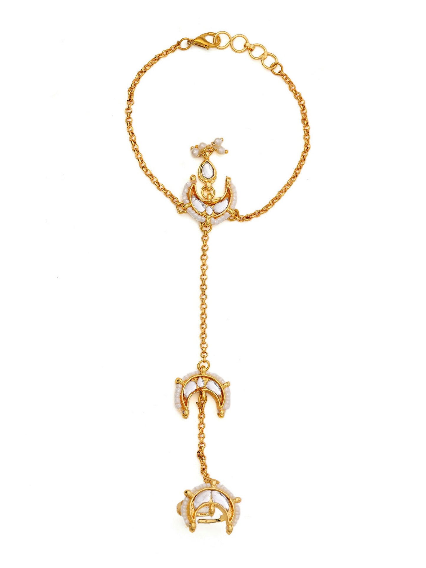 Ruby Raang Gold Chand Kundan Haath Phool