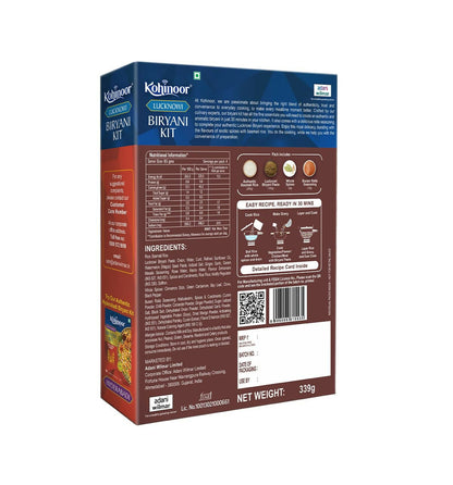 Kohinoor Authentic Lucknowi Basmati Biryani Kit