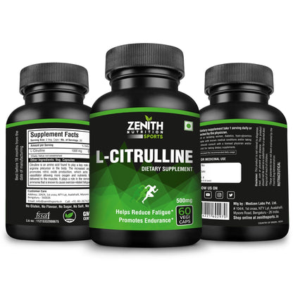 Zenith Sports L-Citrulline - 1000mg per serving - 60 Veg Caps