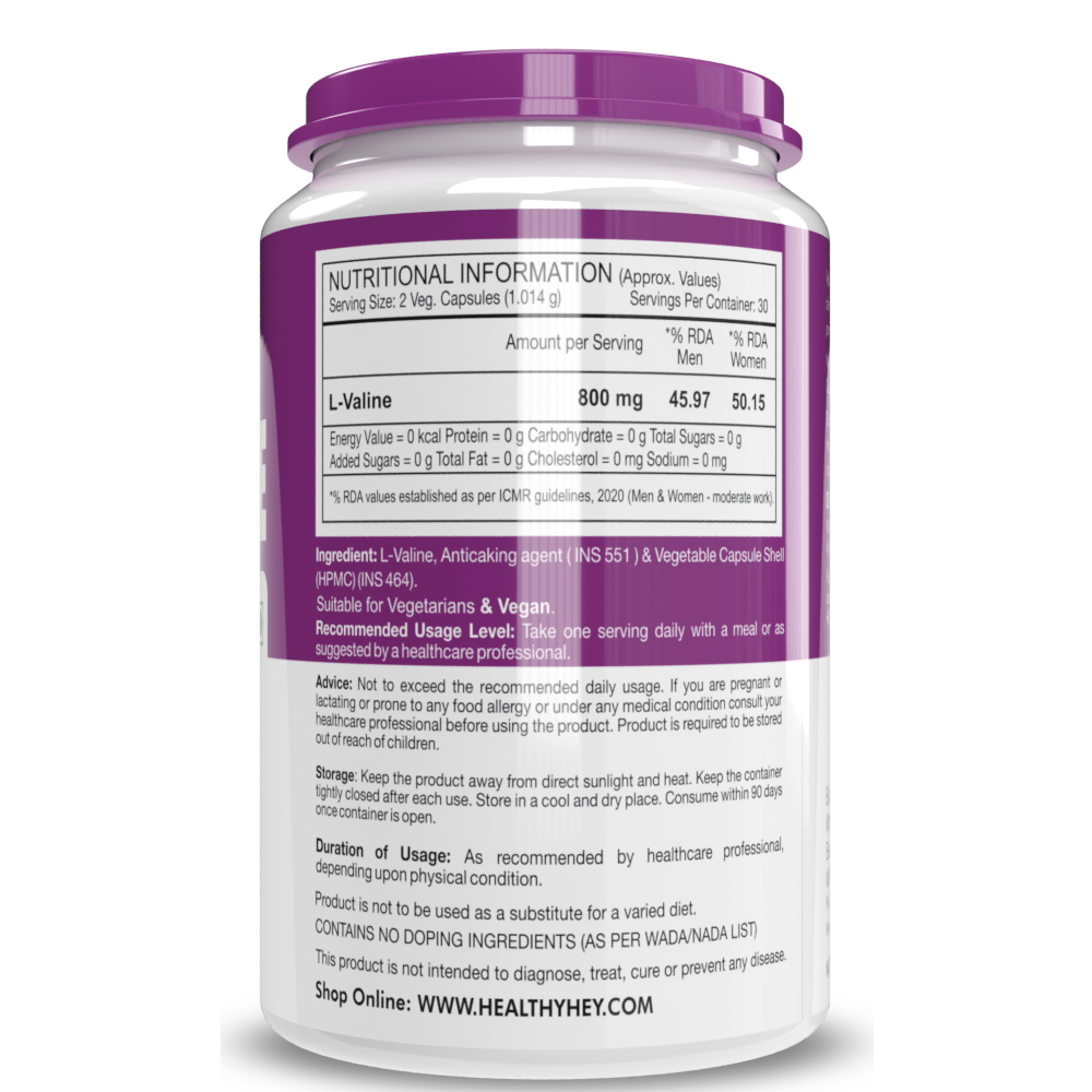 Healthyhey L Valine- 60 Capsules