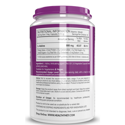 Healthyhey L Valine- 60 Capsules