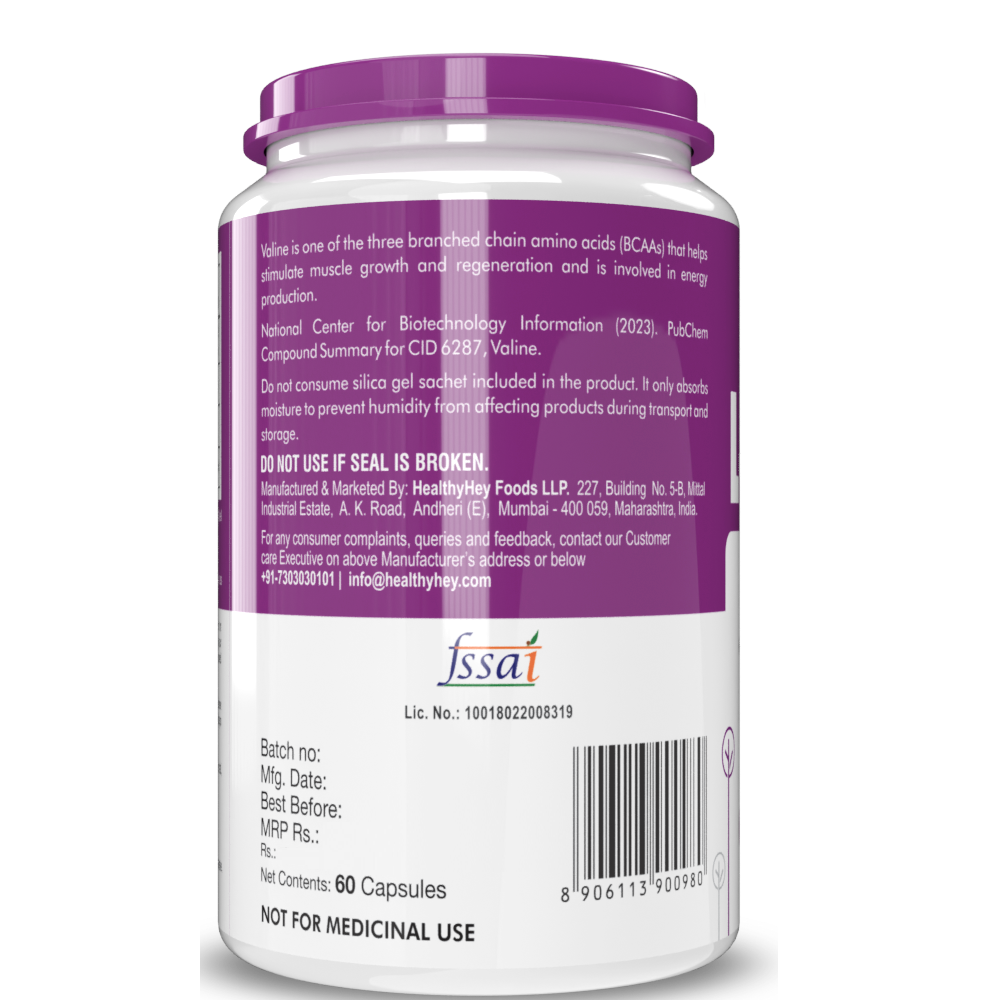 Healthyhey L Valine- 60 Capsules