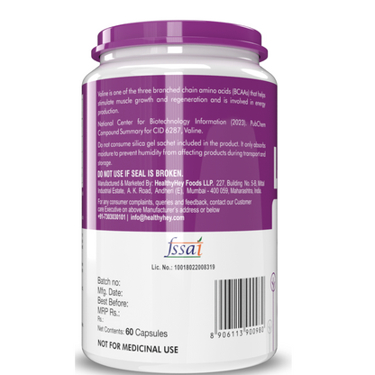 Healthyhey L Valine- 60 Capsules