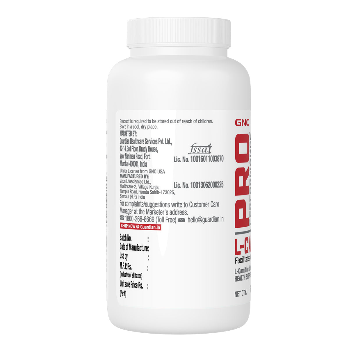 GNC Pro Performance L Carnitine Tablets 500mg