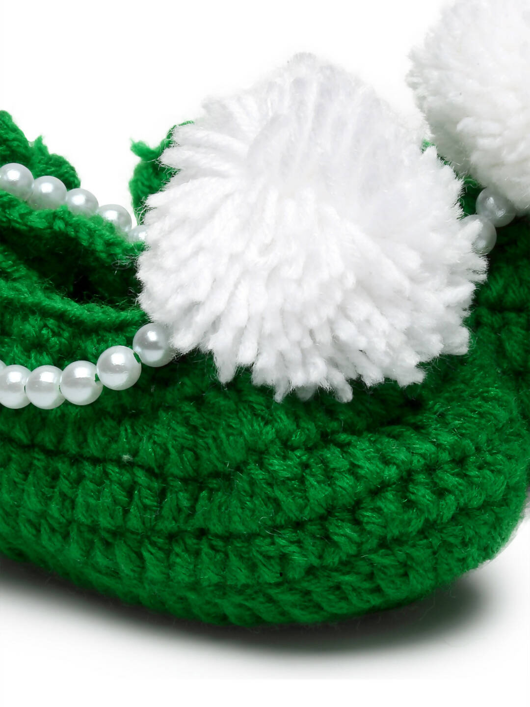 Chutput Kids Woollen Hand Knitted Pom Pom Detailed Booties - Green