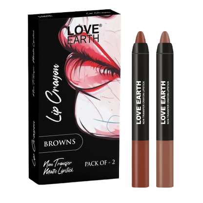 Love Earth Lip Crayon Non-Transfer Lipstick - Browns