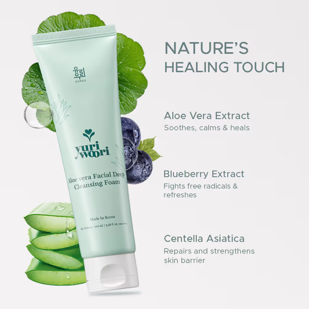 Yuri Woori Aloevera Facial Deep Cleansing Foam