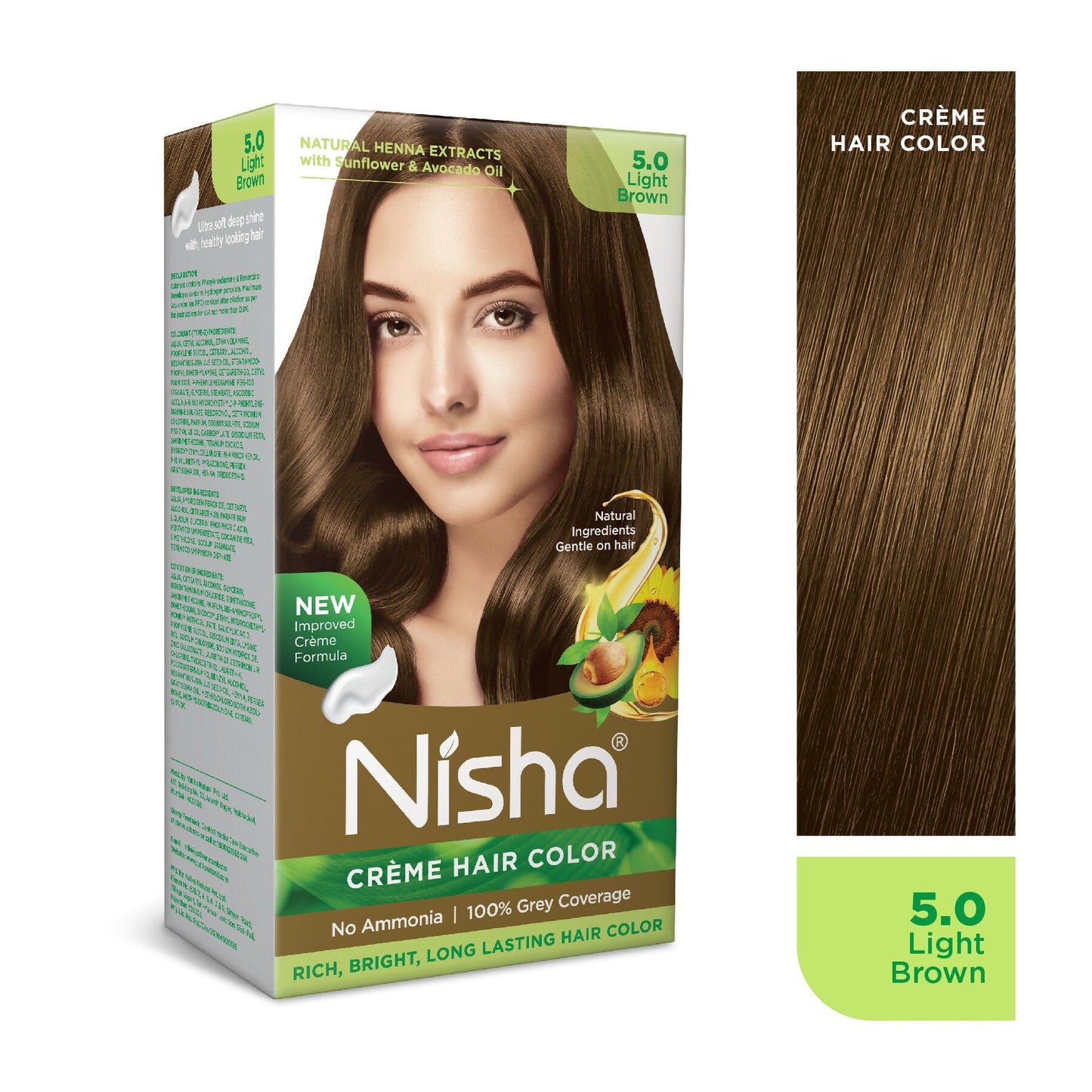 Nisha Creme Hair Color for Women - Light Brown