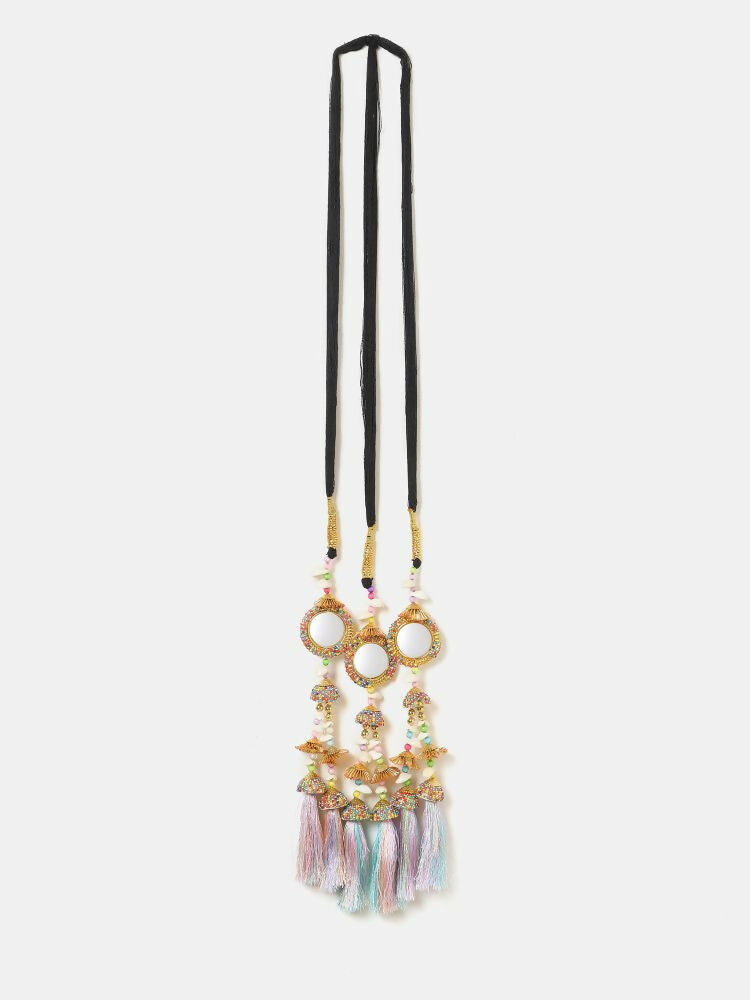 Ruby Raang Shell And Mirror Work Parandi