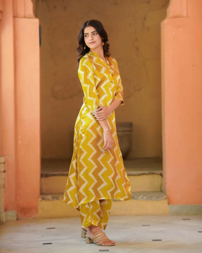 Aayaa Pure Muslin printed Kurti & Pant - Multi Color