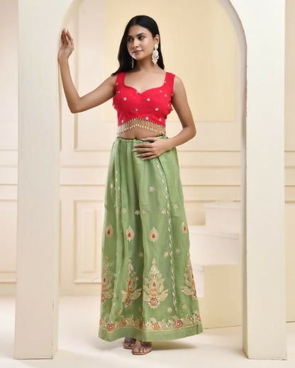 Amodini Designer Studio Pink Pearl Sleeveless Padded Blouse