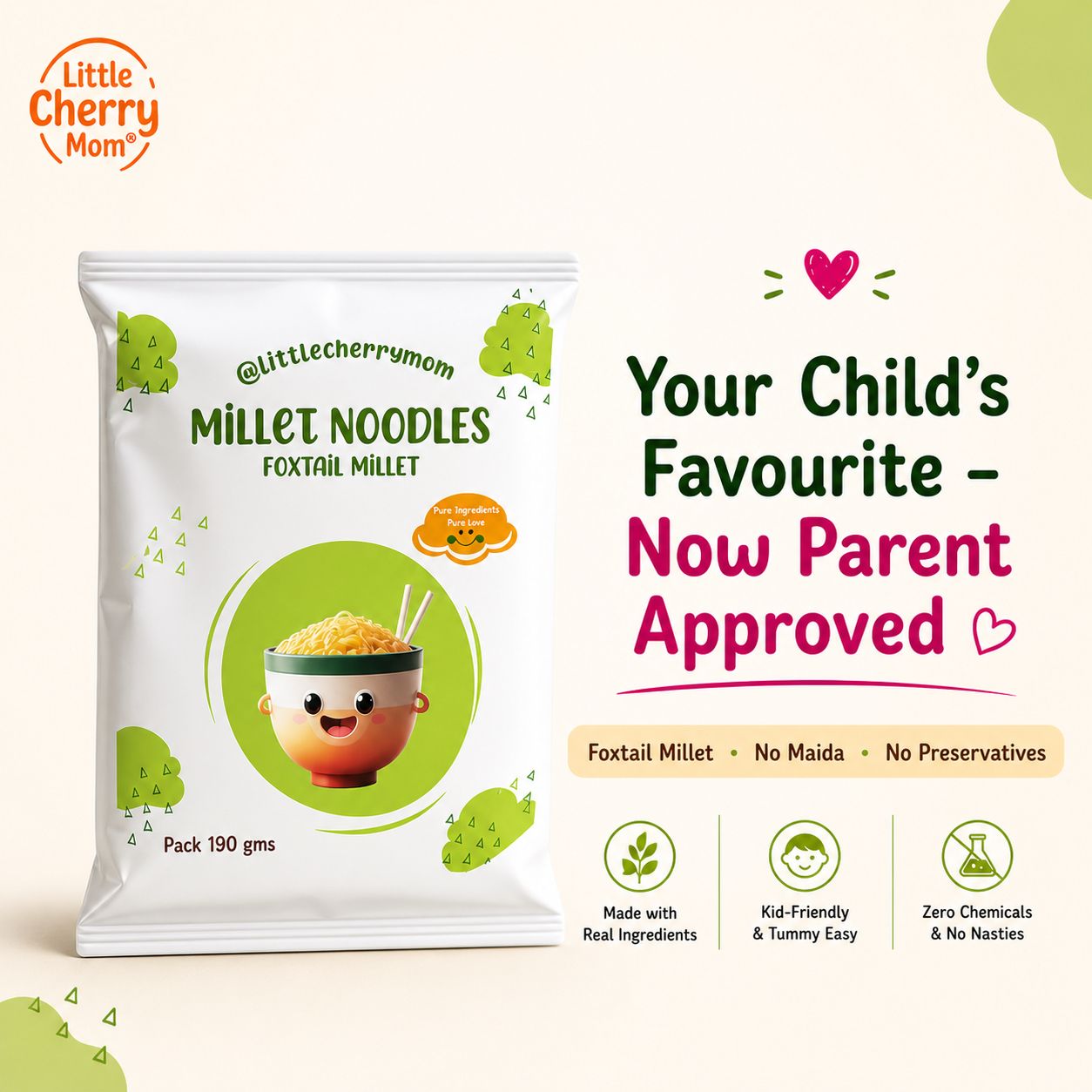 Littlecherrymom Foxtail Millet Instant Noodles
