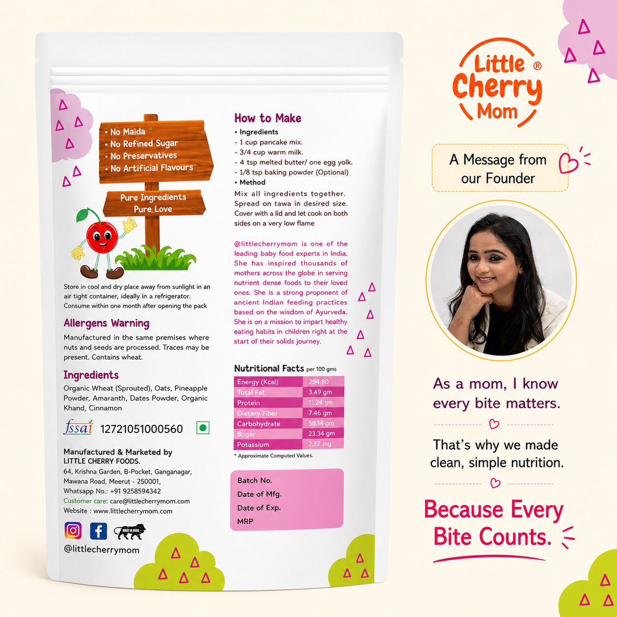 Littlecherrymom Pancake Mix Wheat Amaranth Pineapple