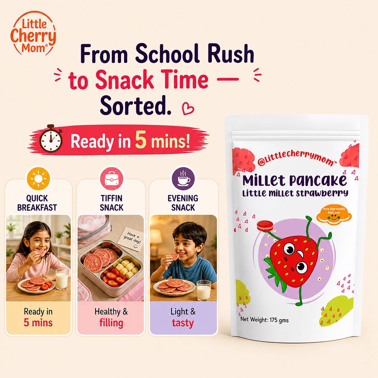 Littlecherrymom Pancake Mix Little Millet Strawberry
