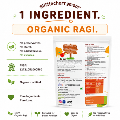Littlecherrymom Sprouted Ragi Flour