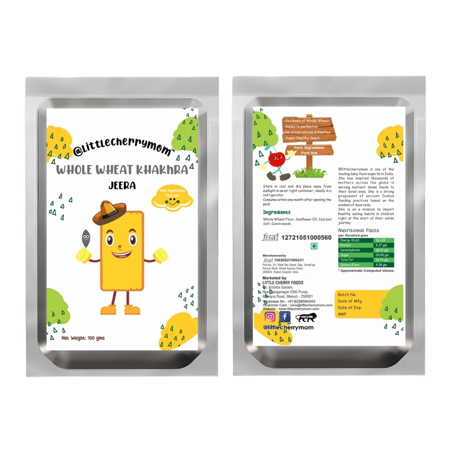 Littlecherrymom Whole Wheat Khakhra Combo