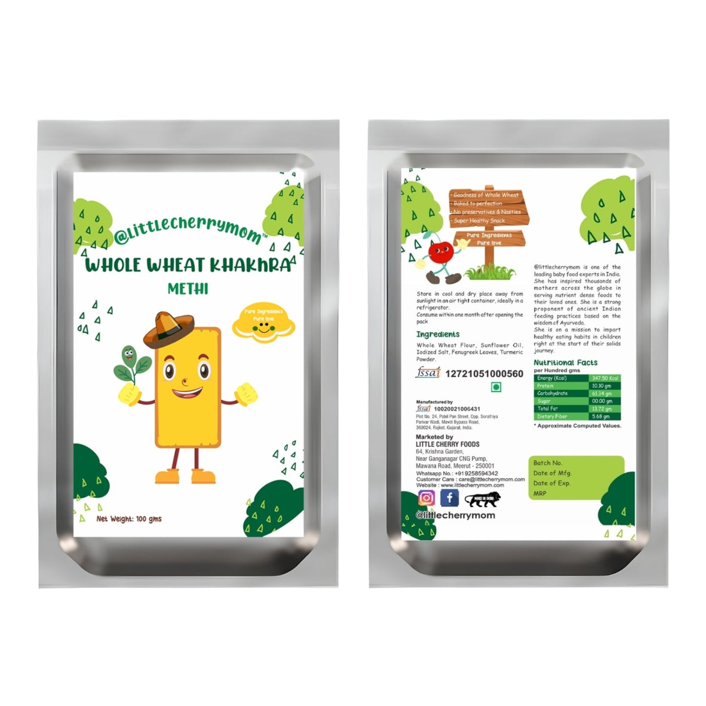 Littlecherrymom Whole Wheat Khakhra Combo